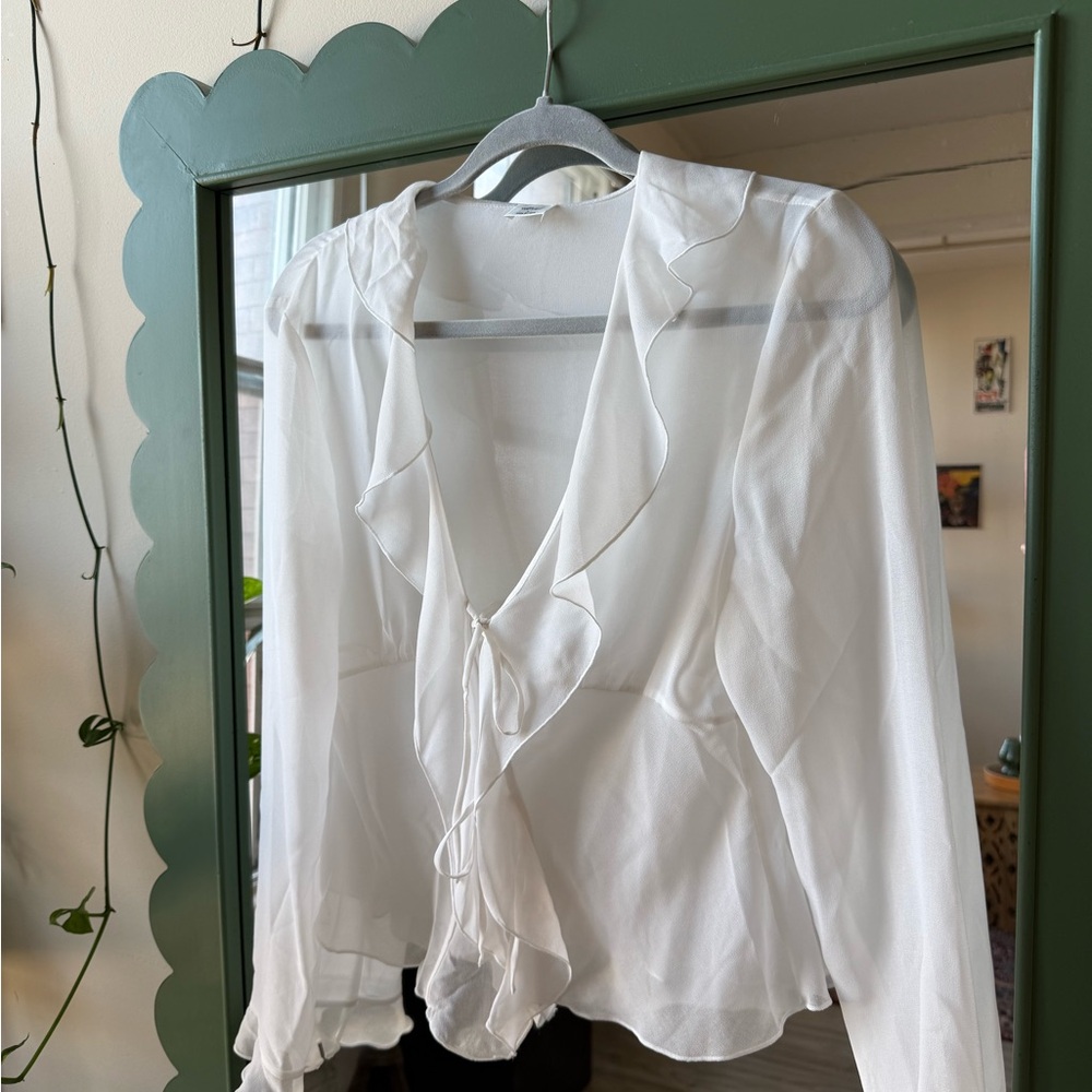 Wilfred Elegant Sheer Cream Blouse